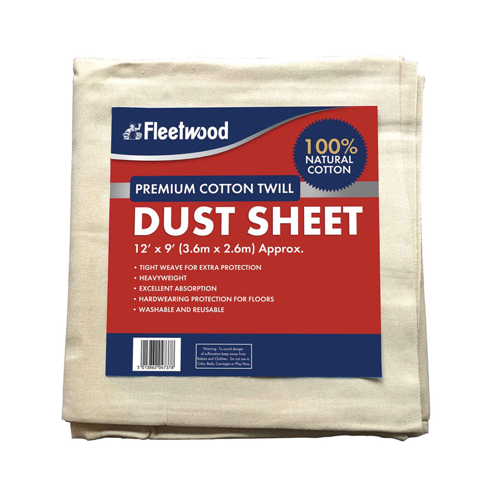Fleetwood 12' x 9' Premier Cotton Dust Sheet | DSPC129