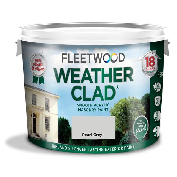 Fleetwood Weatherclad Masonry Paint 10 Litre - Pearl Grey | XWC10PE