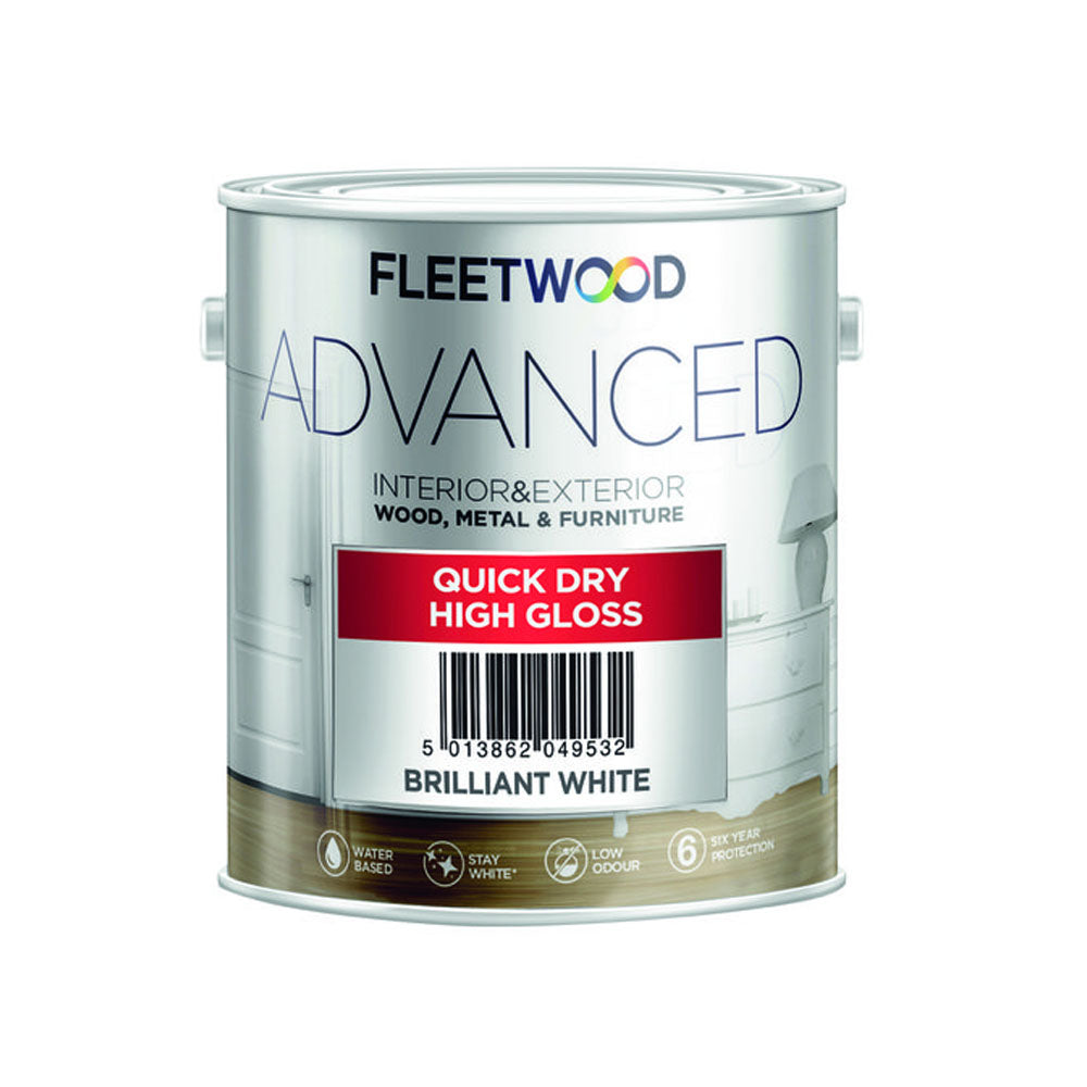 Fleetwood 1 Litre Advanced Quick Drying Gloss - White | GLA01BW