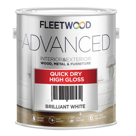 Fleetwood Advanced Quick Drying Gloss 5 Litre - Brilliant White | GLA50BW