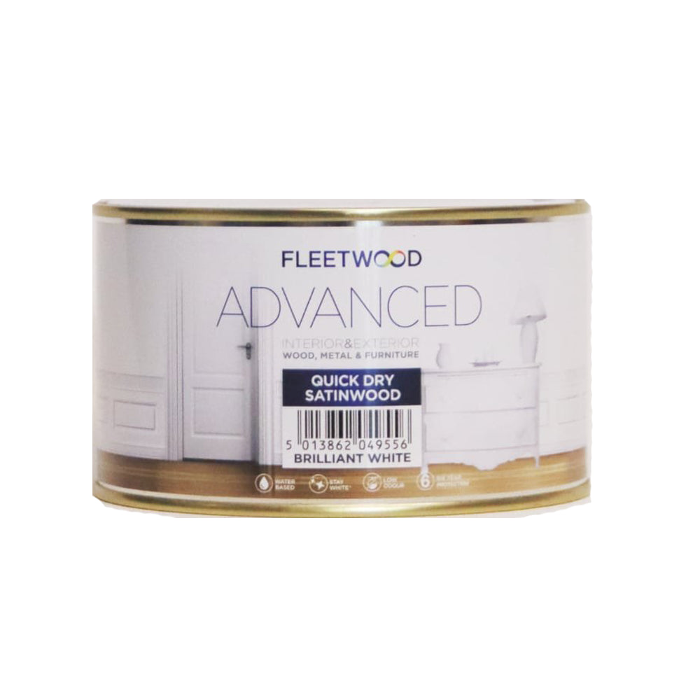 Fleetwood 500ml Advanced Quick Drying Satinwood - Brillant White | STA05BW