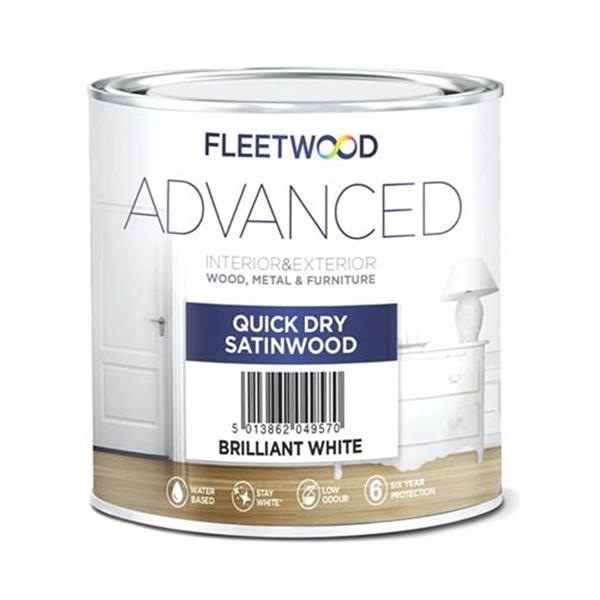 Fleetwood Advanced Quick Drying Satinwood 5 Litre - White | STA50BW