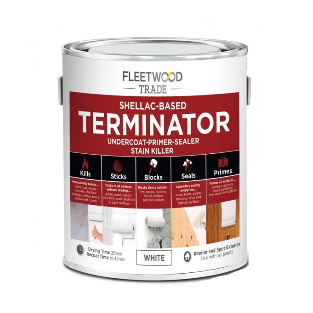Fleetwood 1 Litre Terminator Undercoat Primer Stain Killer - White | PTSO01BW
