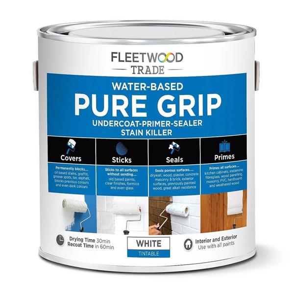 Fleetwood Pure Grip Water Based Primer, Undercoat and Sealer 5 Litre - White | PPGW50BW