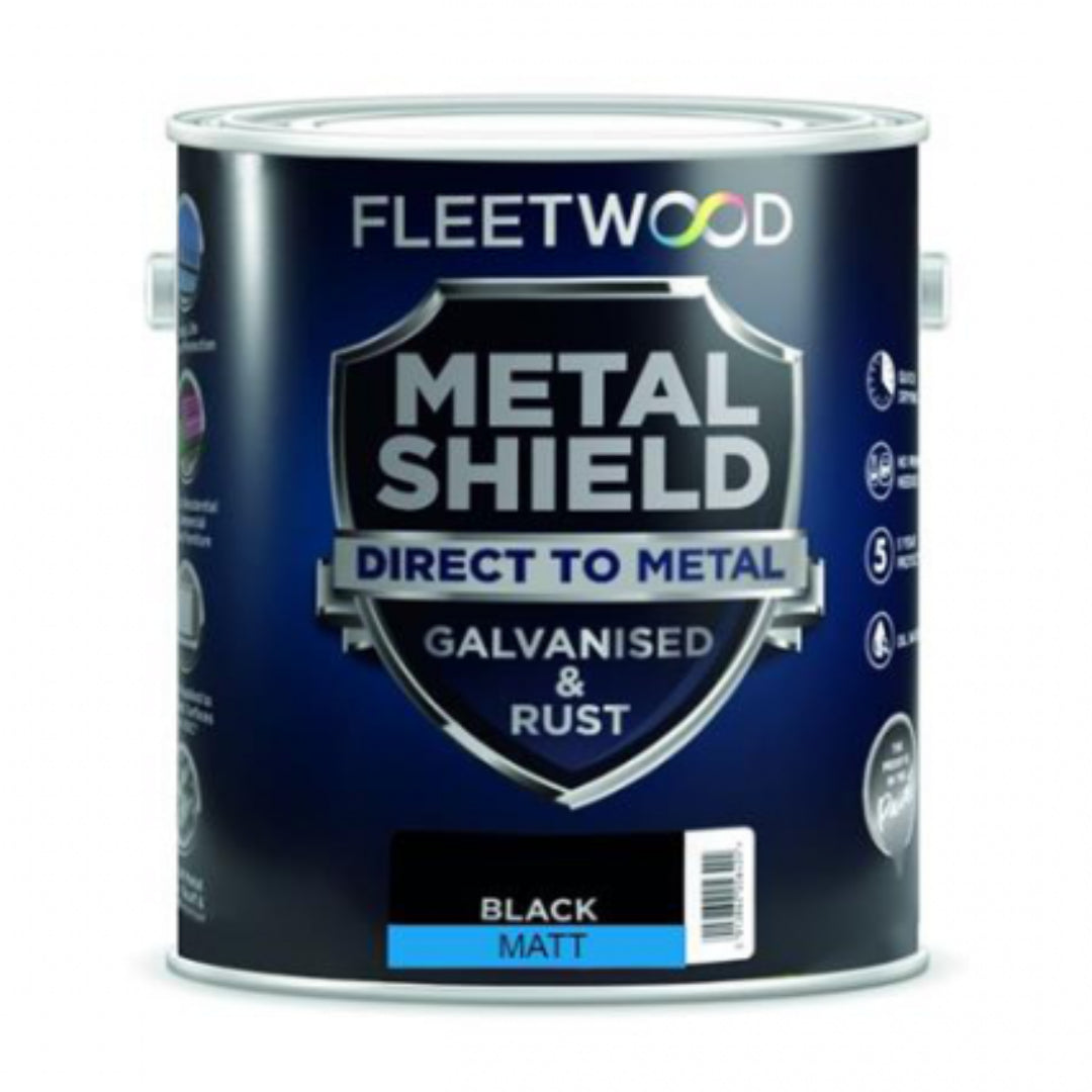 Fleetwood Metalshield 1 Litre Metal Paint - Matt Black | MSMO01BL