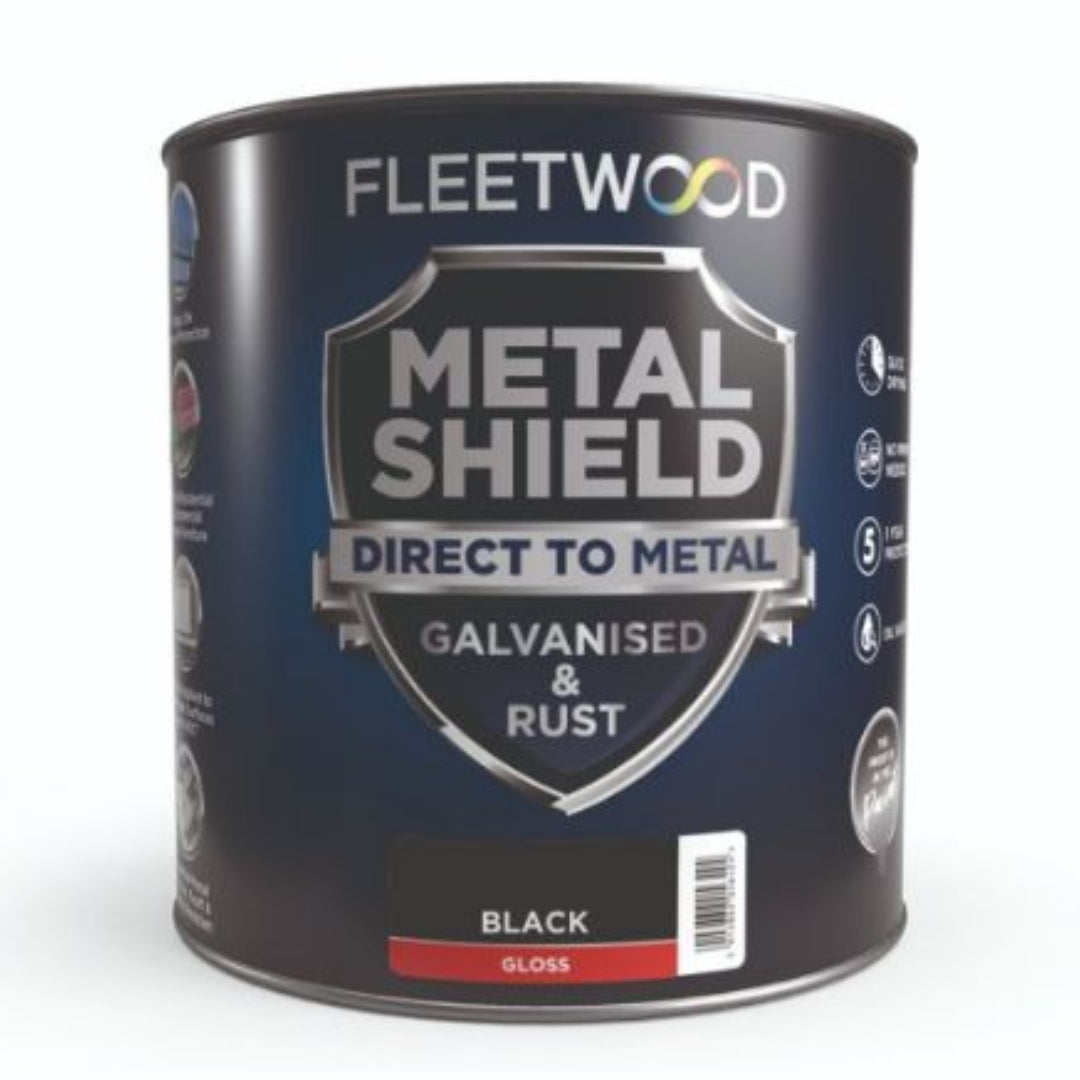 Fleetwood Metalshield 2.5 Litre Metal Paint - Gloss Black | MSGO25BL