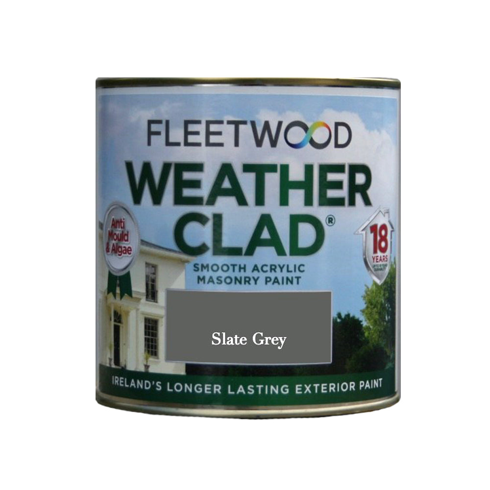 Fleetwood 1 Litre Weatherclad Masonry Paint - Slate Grey | XWC01SG