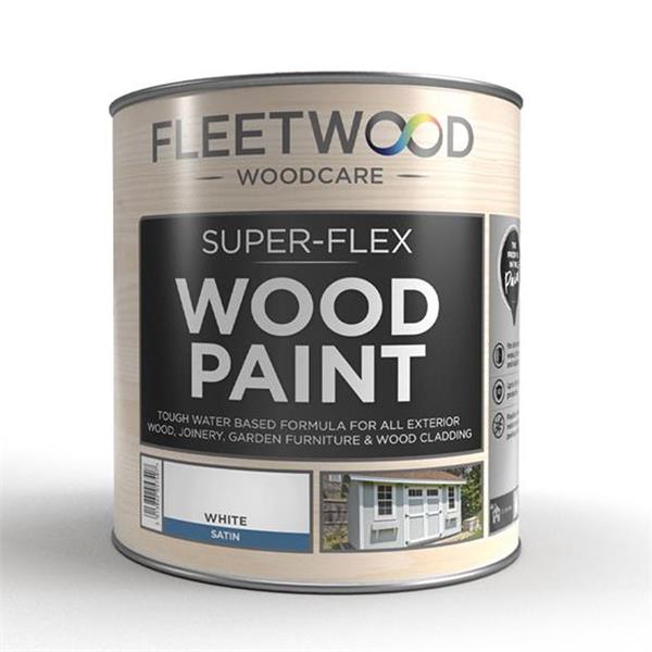 Fleetwood Super-Flex Opaque Wood Paint 2.5 Litre - Satin White | WSFWS25BW