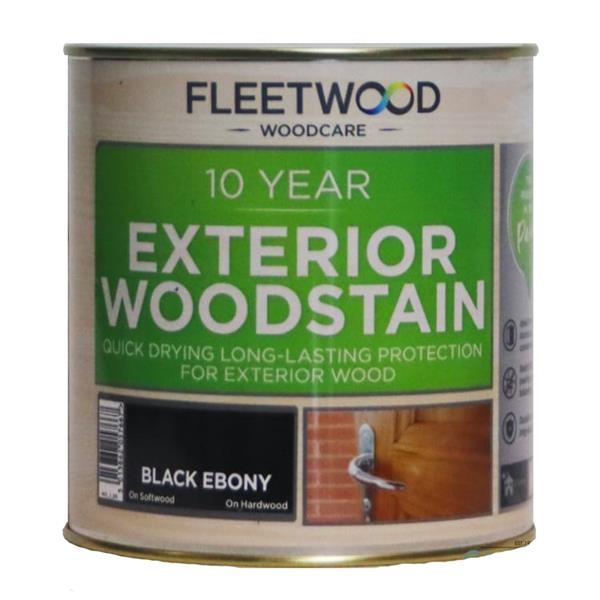 Fleetwood 10 Year Exterior Woodstain 1 Litre - Ebony | WEWS01BE