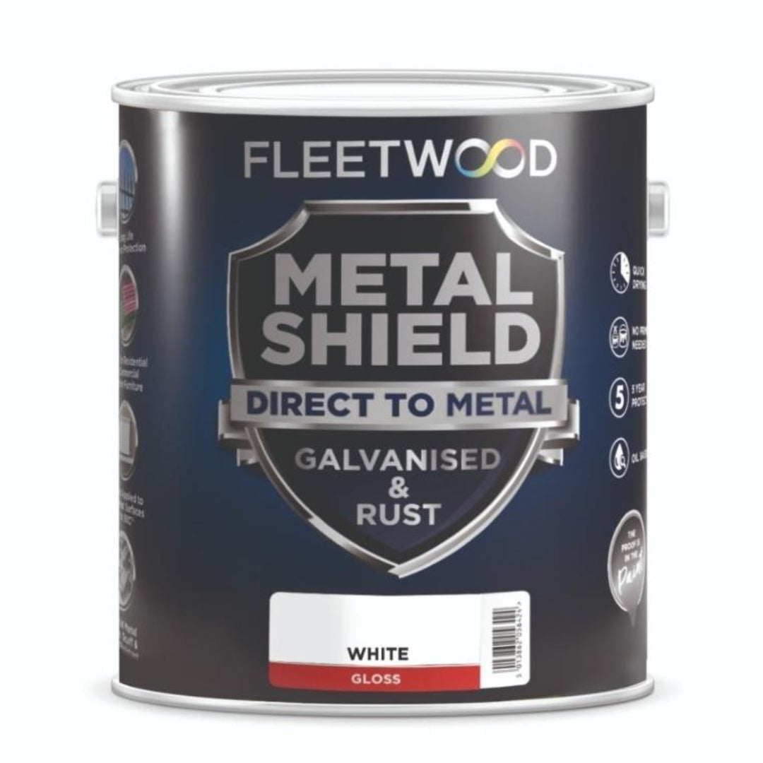 Fleetwood Metalshield 2.5 Litre Metal Paint - White Gloss | MSGO25BW