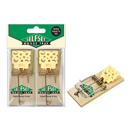 Selfset Baited Wooden Mouse Trap 2 Pack