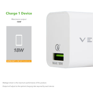 Veld Super Fast 18W Wall Charger USB A 3.0 | VH18AW