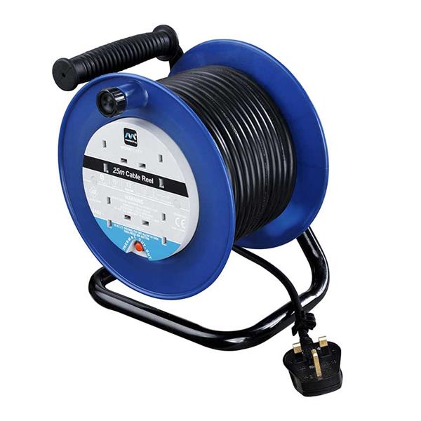 Masterplug 25 Metre 4 Gang 13A Cable Reel - Blue | LDCC2513/4BL