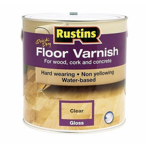 Rustins 1 Litre Quick Drying Gloss Floor Varnish - Clear | R690066