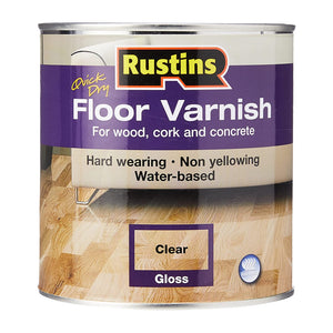 Rustins 2.5 Litre Quick Drying Gloss Floor Varnish - Clear | R690067