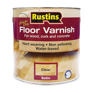 Rustins 1 Litre Quick Drying Satin Floor Varnish - Clear | R690069