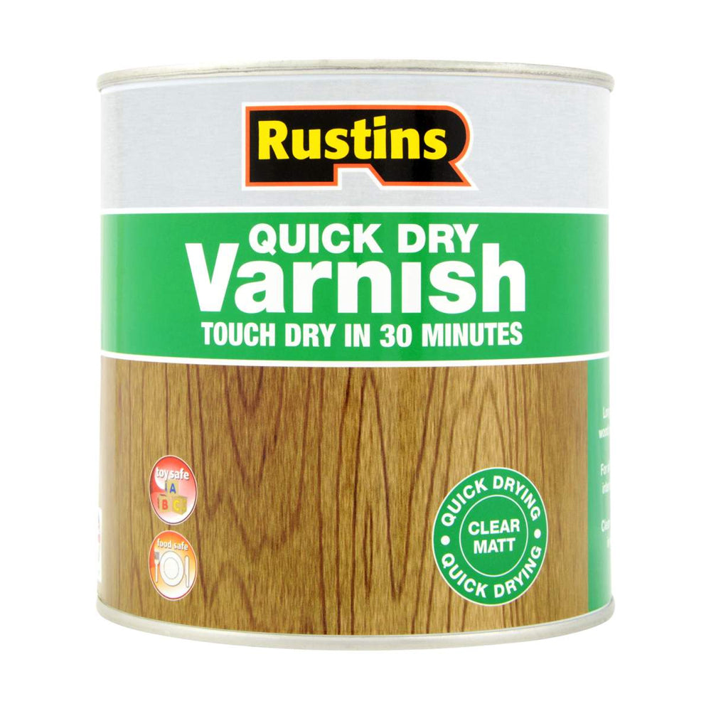 Rustins 500ml Quick Drying Matt Varnish - Clear | R690062