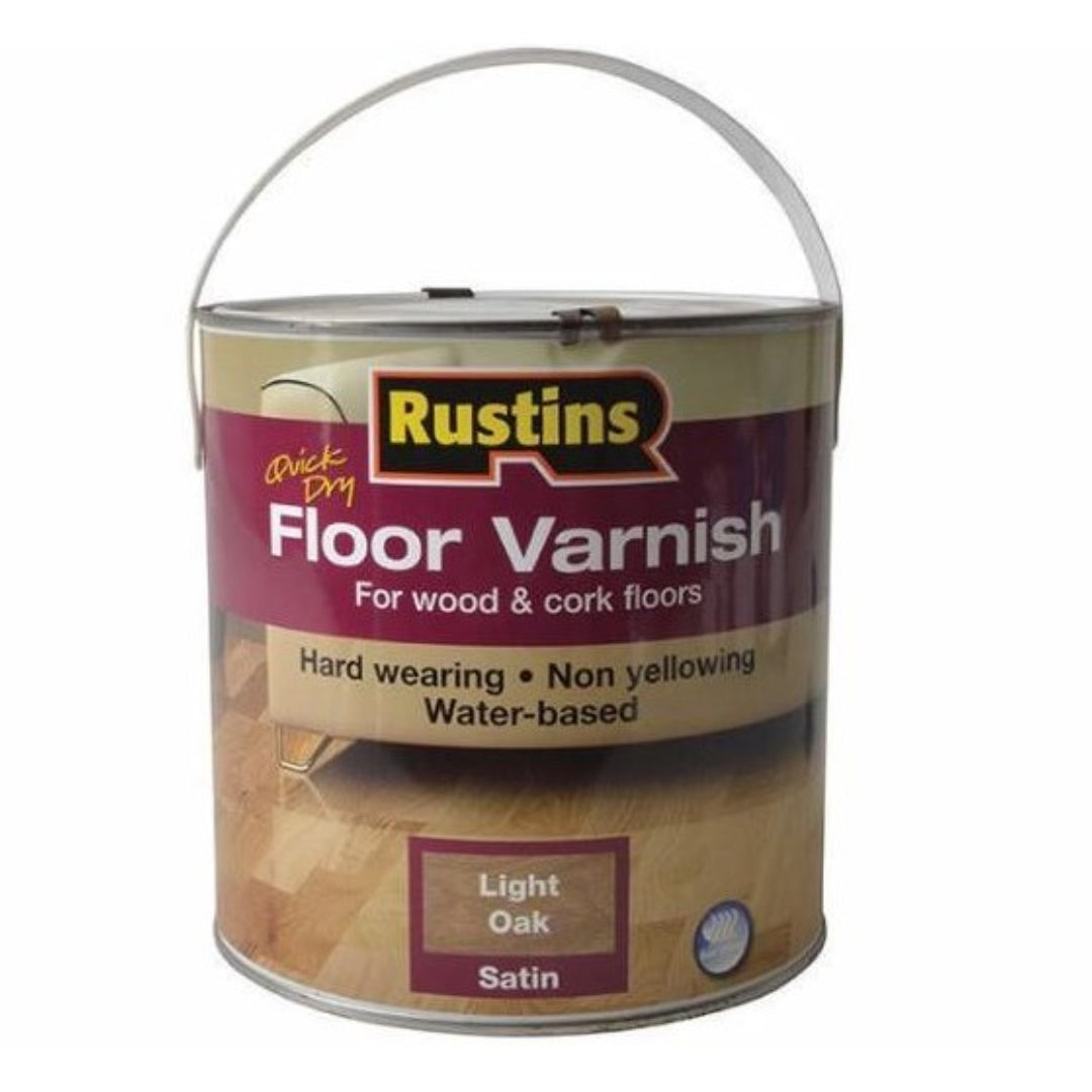 Rsutins Quick Drying Floor Varnish Satin 2.5 Litre - Light Oak | R690164