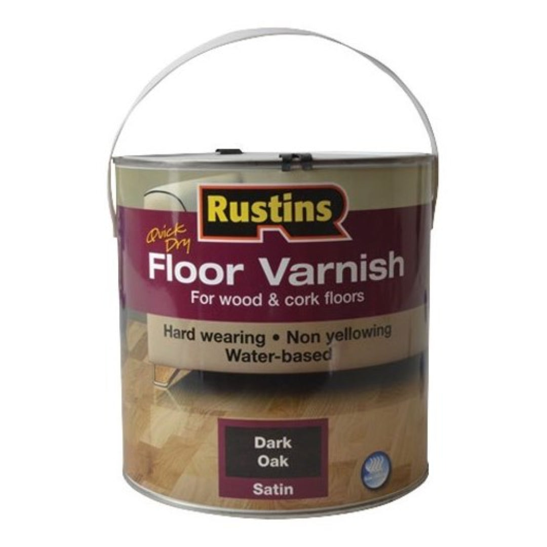 Rustins Quick Drying Floor Varnish Satin 2.5 Litre - Dark Oak | R690166