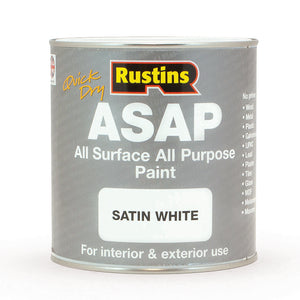 Rustins 1 Litre ASAP All Surface All Purpose Paint - Satin White | R480128