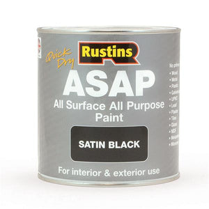 Rustins 500ml ASAP All Surface All Purpose Paint - Satin Black | R480112