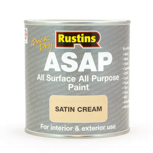 Rustins 1 Litre ASAP All Surface All Purpose Paint - Satin Cream | R480119