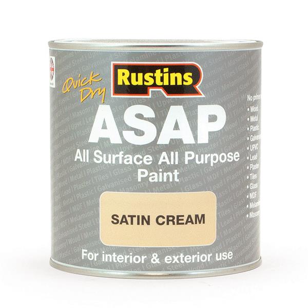 Rustins 250ml ASAP All Surface All Purpose Paint - Satin Cream | R480117