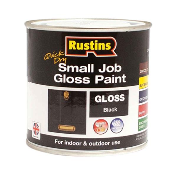 Rustins 250ml Quick Dry Small Job Gloss Paint - Gloss Black | R690262