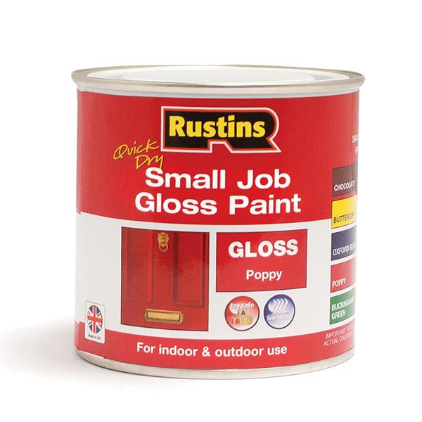 Rustins 250ml Quick Dry Small Job Gloss Paint - Poppy | R690272