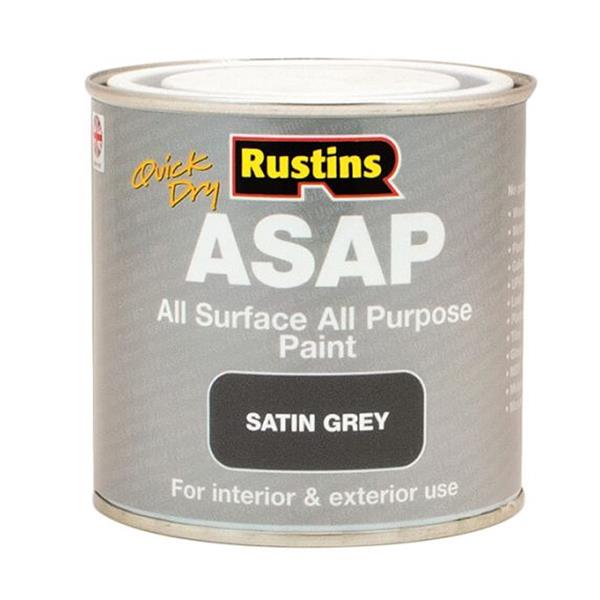 Rustins 250ml Asap All Surface All Purpose Paint - Satin Grey | R480129