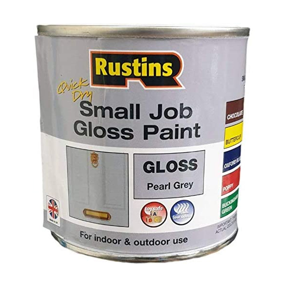 Rustins 250ml Quick Dry Small Job Gloss Paint - Pearl Grey | R690223