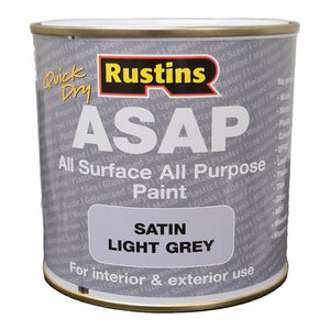 Rustins 500ml Asap All Surface All Purpose Paint - Light Grey | R640009