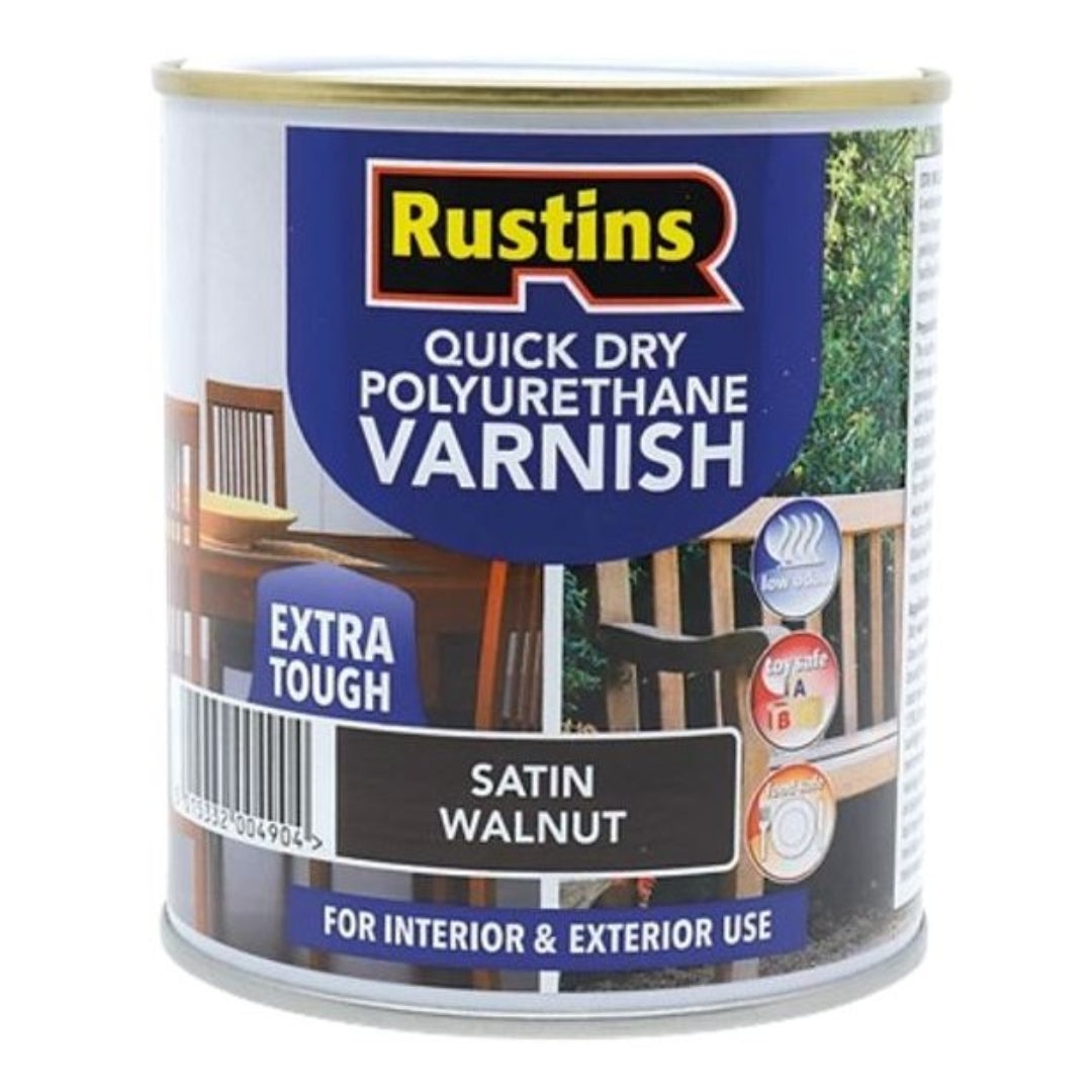 Rustins Quick Drying Polyurethane Varnish Satin 1 Litre - Walnut | R695030