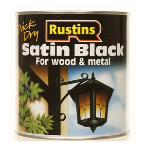 Rustins 2.5 Litre Satin Wood & Metal Paint - Black | R900004