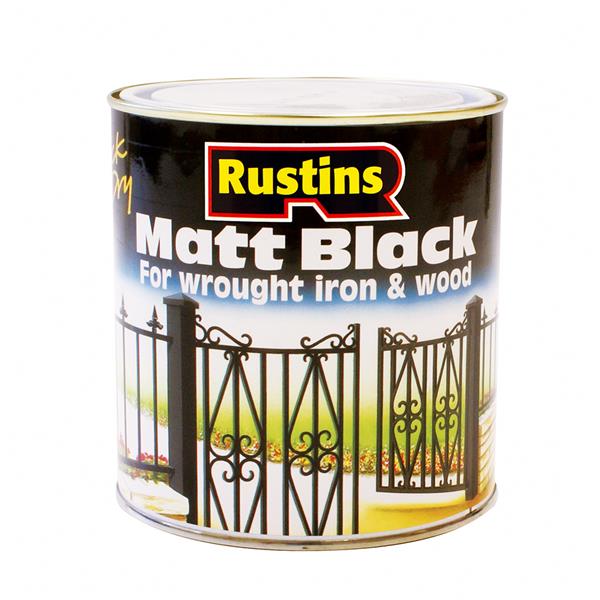 Rustins 1 Litre Wood & Metal Paint - Matt Black | R900007
