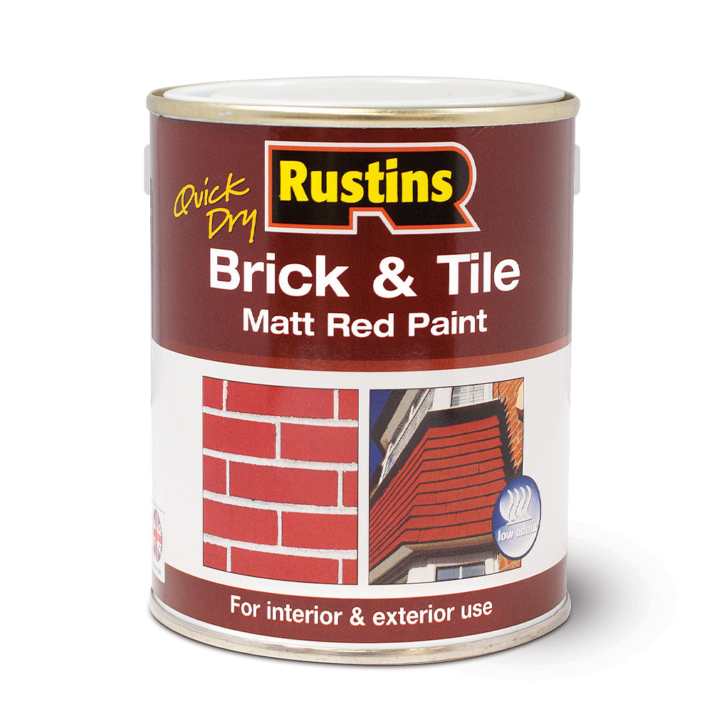 Rustins 1 Litre Quick Dry Brick & Tile Matt Red Paint | R110019