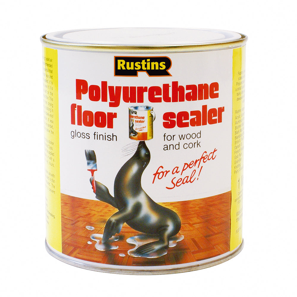 Rustins 1 Litre Polyurethane Gloss Floor Sealer - Clear | R410001