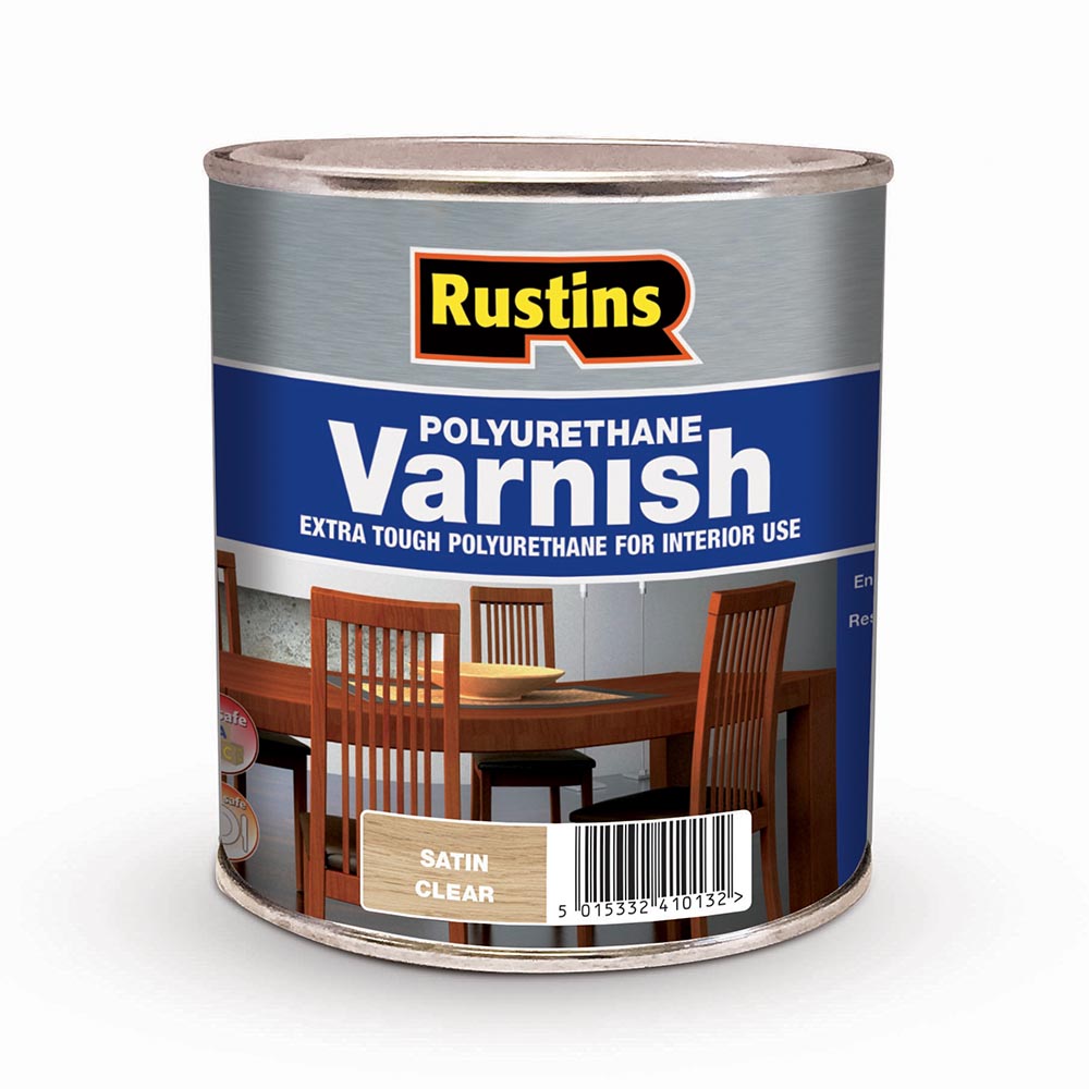 Rustins 250ml Polyurethane Satin Varnish - Clear | R410012