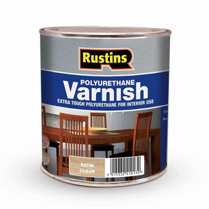 Rustins 500ml Polyurethane Satin Varnish - Clear | R410013