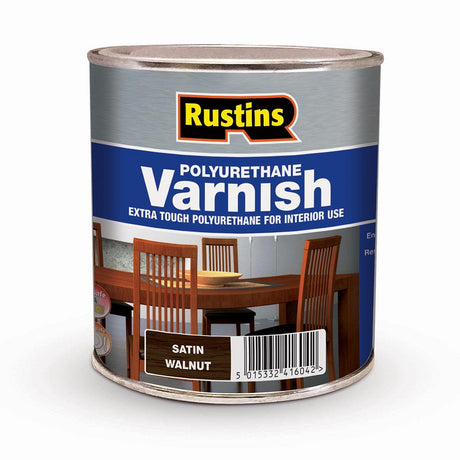 Rustins 250ml Polyurethane Satin Varnish - Walnut | R436007