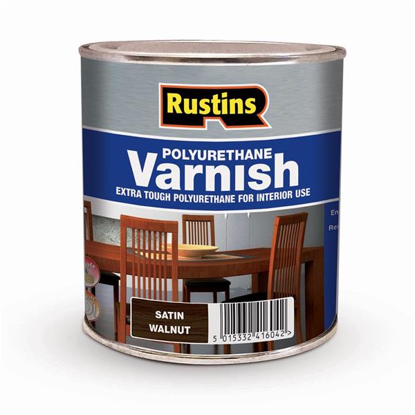 Rustins 1 Litre Polyurethane Satin Varnish - Walnut | R436018