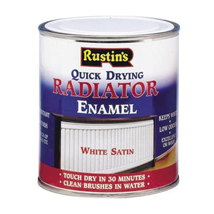 Rustins 500ml Radiator Enamel Paint - Satin White | R690176