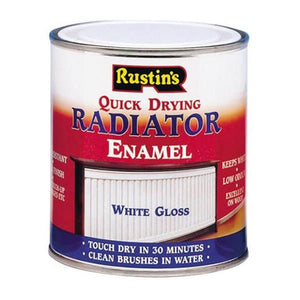 Rustins 500ml Radiator Enamel Paint - Gloss White | R700002
