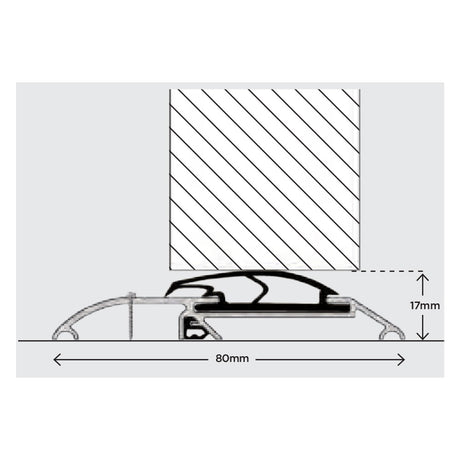 Exitex Threshex Doc M Door Sill Threshold Draught Excluder 933mm - Silver