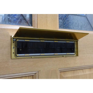 Exitex Letterplate Seal Letterbox Draught Excluder with Flap - Gold