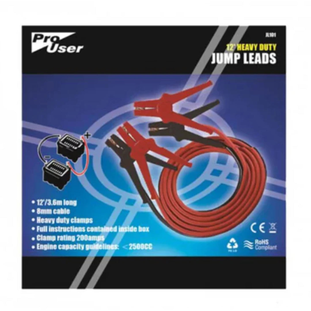 Pro User Heavy Duty Car Jump Leads 12ft | JL101