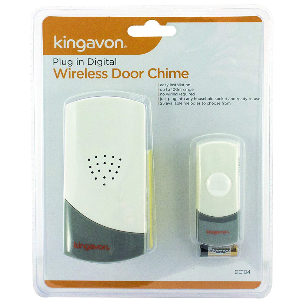 Kingavon Plug In Wireless Door Bell - White | DC104