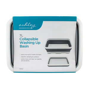 Ashley Collapsible Washing Up Basin 7 Litre - White / Grey | CB250