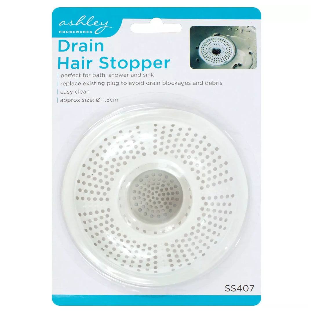 Ashley Housewares Drain Hair Stopper Universal - White | BB-SS407