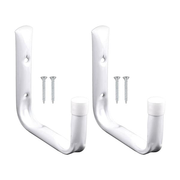Blackspur Multi Purpose Jumbo Metal Hooks Set of 2 - White | HA106